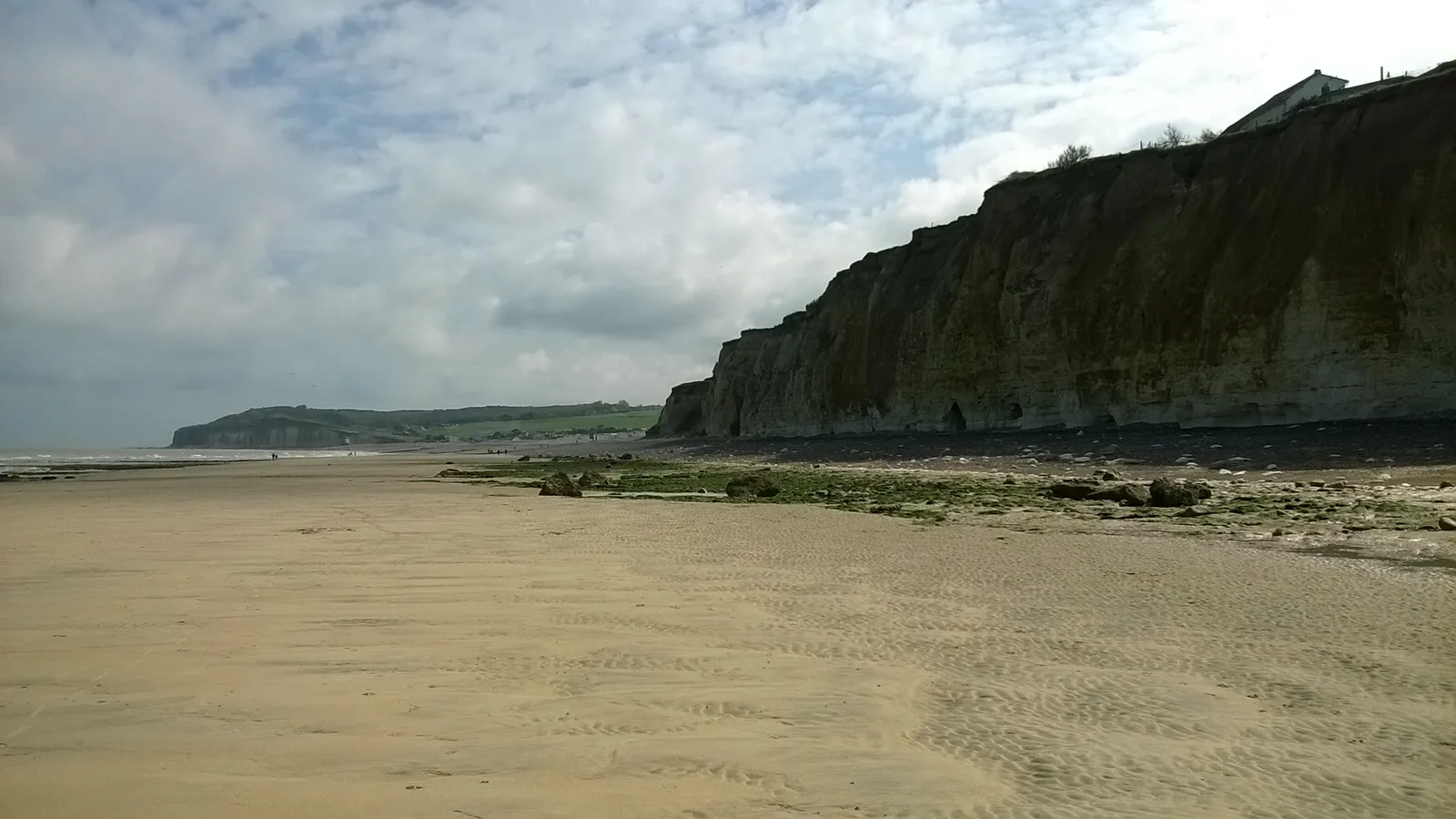 Les falaises crayeuses de Quiberville-sur-Mer vues depuis la côte ouest